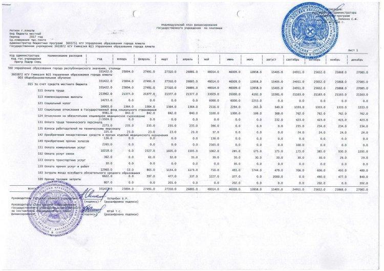 Индивидуальный план финансирование по обязательствам и платежам 2017г